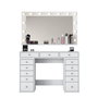 Hanah Home Mesa de Maquillaje con Espejo LED Blanco